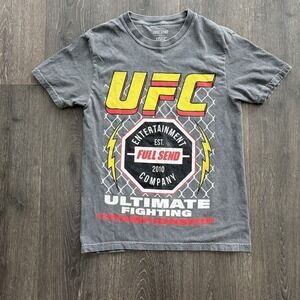 UFC‎ x Full Send Collab T Shirt Mens Small Gray Big Logo MMA Tee Graphic